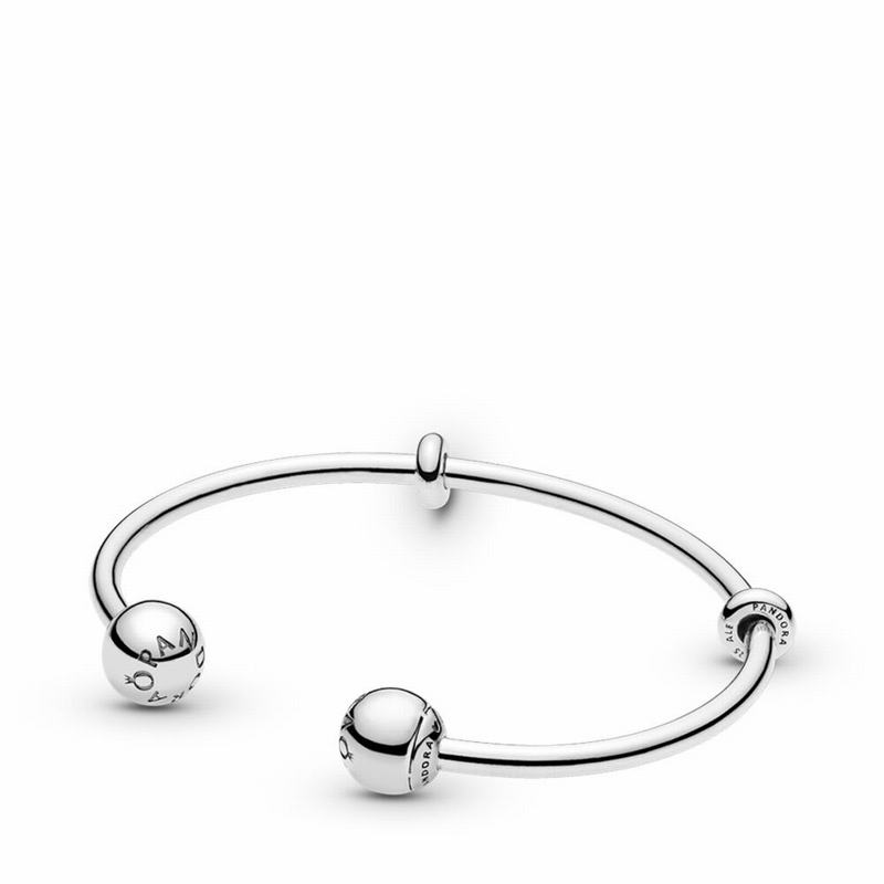 Pandora Moments Open Bangle Ireland - Sterling Silver/Silicone - 216937VEM